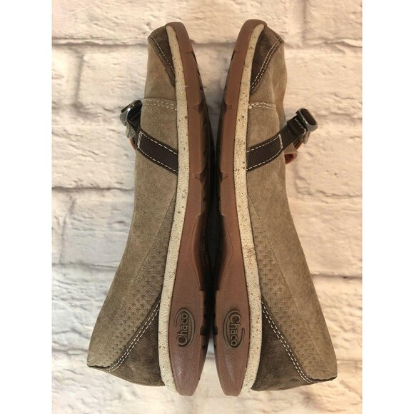 CHACO CLARA Tan Nubuck Flats Slip On Shoes Buckle Womens 8.5 (g1f) - Picture 5 of 10